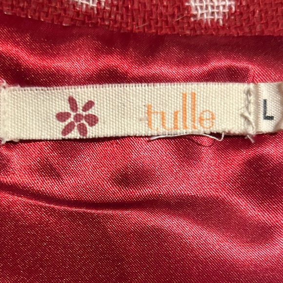 Tulle Anthropologie Red White Polka Dot Mini Blazer - Picture 4 of 4